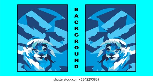 Full blue Lion illustration  Vector