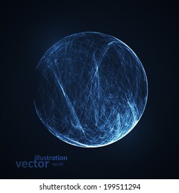 Full blue moon at dark night sky background, futuristic art illustration eps10