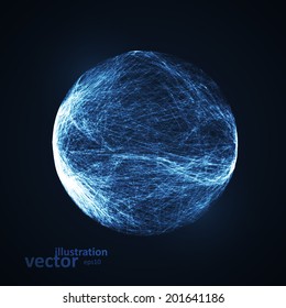 Full blue moon at dark night sky background, futuristic art illustration eps10