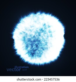 Full blue moon at dark night sky background, futuristic art illustration eps10