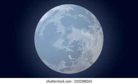 Full blue moon in the night sky.