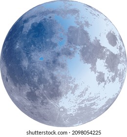 Full blue moon. vector graphics