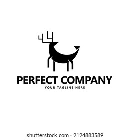 Full body abstract deer vector logo concept. Suitable for product, brand, company, or organization.