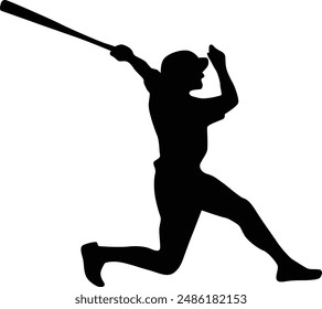 full body baseball player silhouette illustration