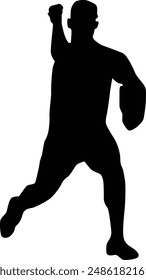 full body baseball player silhouette illustration