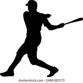 ilustración de silueta de jugador de béisbol