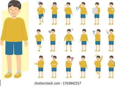 Full body boy set in yellow clothes