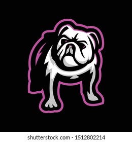 full body bulldog mascot logo