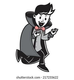 A full body cute dracula character