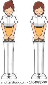 Full Body Diagram Of A Nurse Bowing