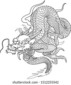 full body of the dragon drawing