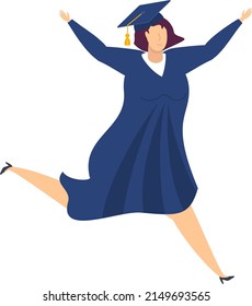 Full Body Graduate Student Woman Runs Stock Vector (Royalty Free ...