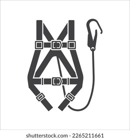 Full body harness icon. Safety Sign Full Body Harness. Symbol for working at height personal protective equipment. Vector illustration