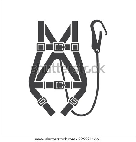 Full body harness icon. Safety Sign Full Body Harness. Symbol for working at height personal protective equipment. Vector illustration Foto stock © 