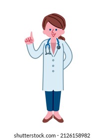 Full body illustration of a doctor (female)