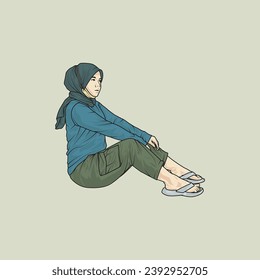 full body illustration vector shows different clothing styles, different fashion styles and different photo poses. Different professions and characters too