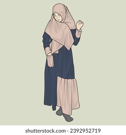 full body illustration vector shows different clothing styles, different fashion styles and different photo poses. Different professions and characters too