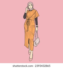el vector de ilustración de cuerpo completo muestra diferentes estilos de ropa, diferentes estilos de moda y diferentes poses fotográficas. Profesiones y personajes diferentes también
