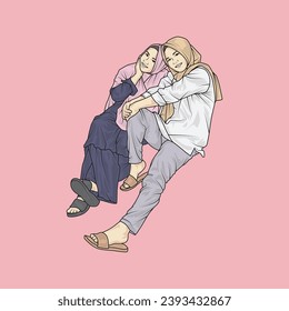 full body illustration vector shows different clothing styles, different fashion styles and different photo poses. Different professions and characters too
