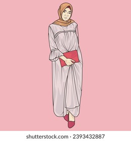 el vector de ilustración de cuerpo completo muestra diferentes estilos de ropa, diferentes estilos de moda y diferentes poses fotográficas. Profesiones y personajes diferentes también