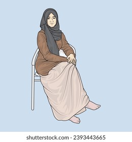 full body illustration vector shows different clothing styles, different fashion styles and different photo poses. Different professions and characters too