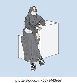 full body illustration vector shows different clothing styles, different fashion styles and different photo poses. Different professions and characters too