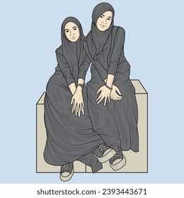 el vector de ilustración de cuerpo completo muestra diferentes estilos de ropa, diferentes estilos de moda y diferentes poses fotográficas. Profesiones y personajes diferentes también