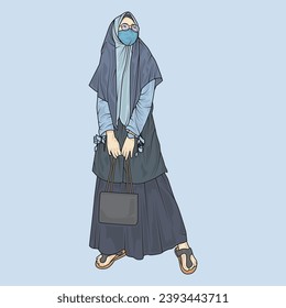full body illustration vector shows different clothing styles, different fashion styles and different photo poses. Different professions and characters too