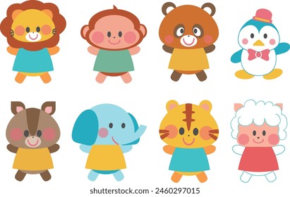 Full body illustrations of animals for children