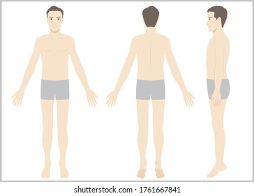 Full body illustrations of a man
