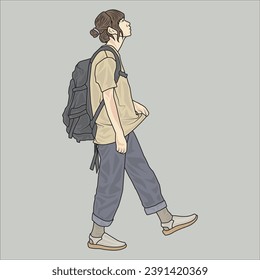 Full Body illustrations show different people's clothing styles with fashion styles that are varied and different from each other