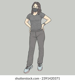 Full Body illustrations show different people's clothing styles with fashion styles that are varied and different from each other