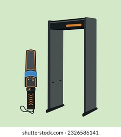 Full Body Metal Detector Machine Illustrations Clip Art Big Collections. Scanner Concept Is Security Search, Human Check Protect, Police Searching, Magnifying Body Scanner 3D Illustration.