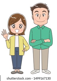 Full body portrait of a couple in their 30s