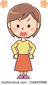 Full body pose of frustrated young woman