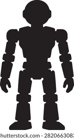 Full body robot, standing pose, futuristic automaton, artificial.