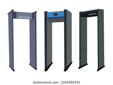 Full Body Scanner Machine Illustrations Clip Art Big Collections Set. Scanner Concept Is Security Search, Human Check Protect, Police Searching, Magnifying Body Scanner 3D Illustration Set.