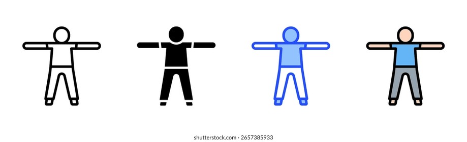 Full Body Stretch Icon Collection With Multiple Styles