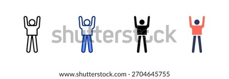 Full Body Stretch icon set multiple style collection