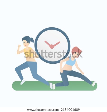 Full body Weight Loss and Fat Burning Calories workout program for beginner,Cardio HIIT exercises routine,build muscle,female in sportwear fitness at home,Motivation good healthy,Vector illustration.