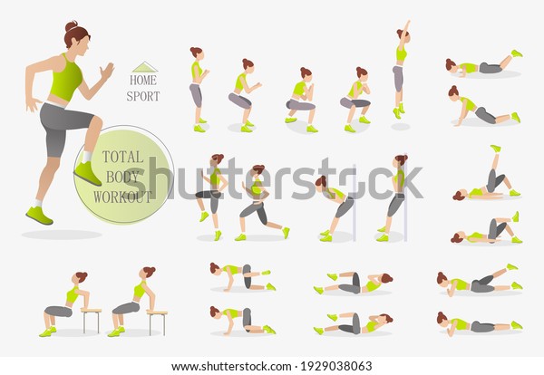 Full Body Workout Total Body Training Stock Vector (Royalty Free ...