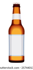 Full bottle of beer on a white background
