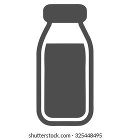 Full Bottle vector icon. Style is flat symbol, gray color, rounded angles, white background.