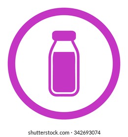 Full Bottle vector icon. Style is flat rounded symbol, violet color, rounded angles, white background.