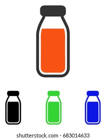Full Bottle vector pictograph. Illustration style is a flat iconic colored symbol with different color versions.