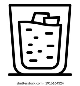 Full bourbon glass icon. Outline full bourbon glass vector icon for web design isolated on white background