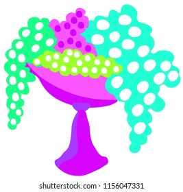 Full bowl of grapes vector graphics