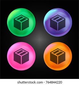 Full box crystal ball design icon in green - blue - pink and orange.