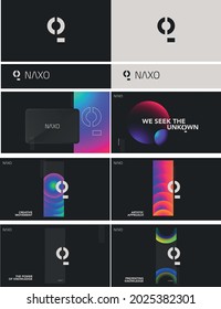 Dibujos vectoriales de marca completa e identidad visual, logotipo joven y moderno de moda, coloreado, antecedentes y lenguaje visual y maquetas