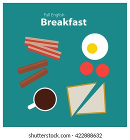 Full Breakfast (Vector Illustration flat design)